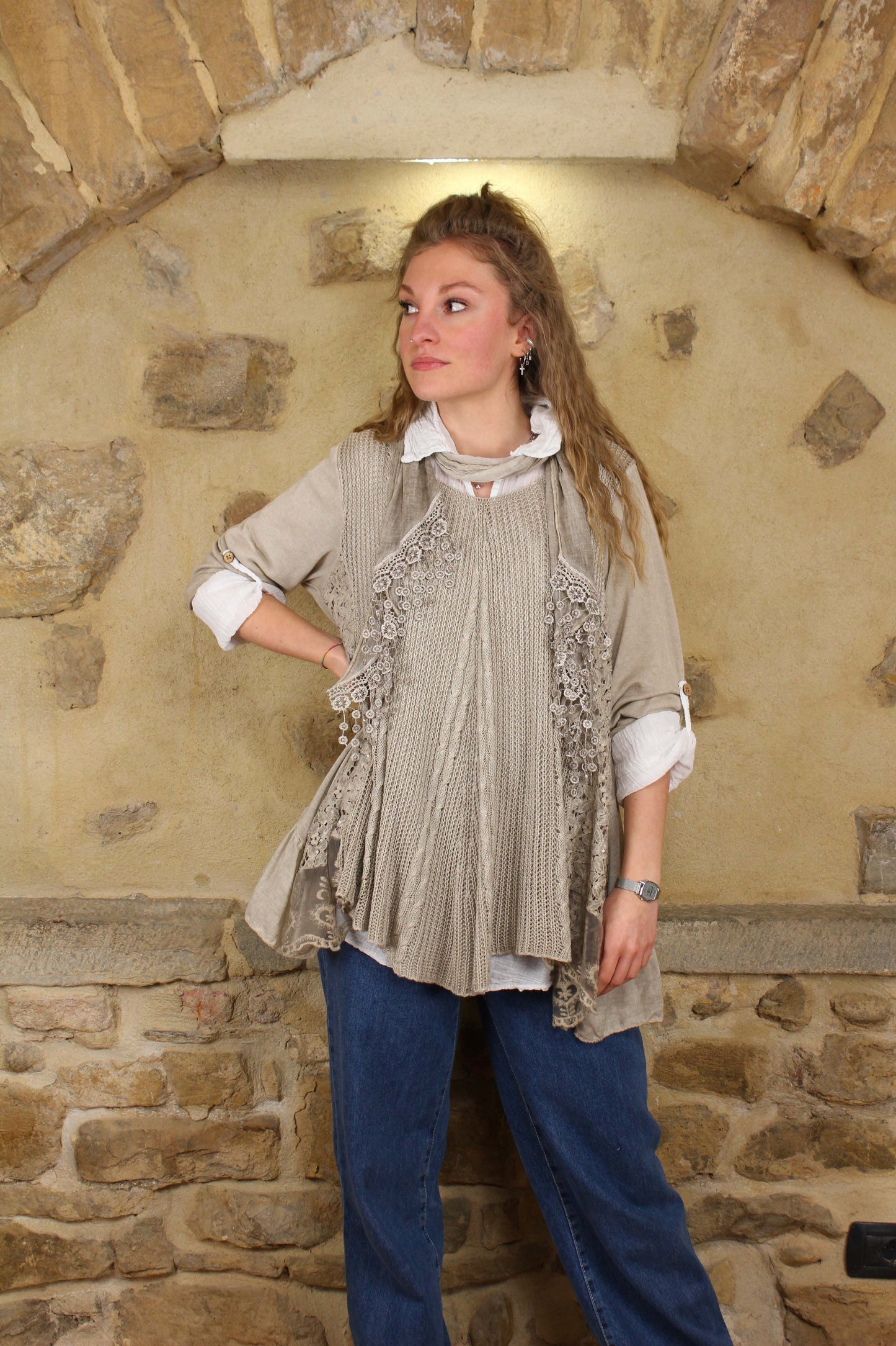 3-piece woven blouse