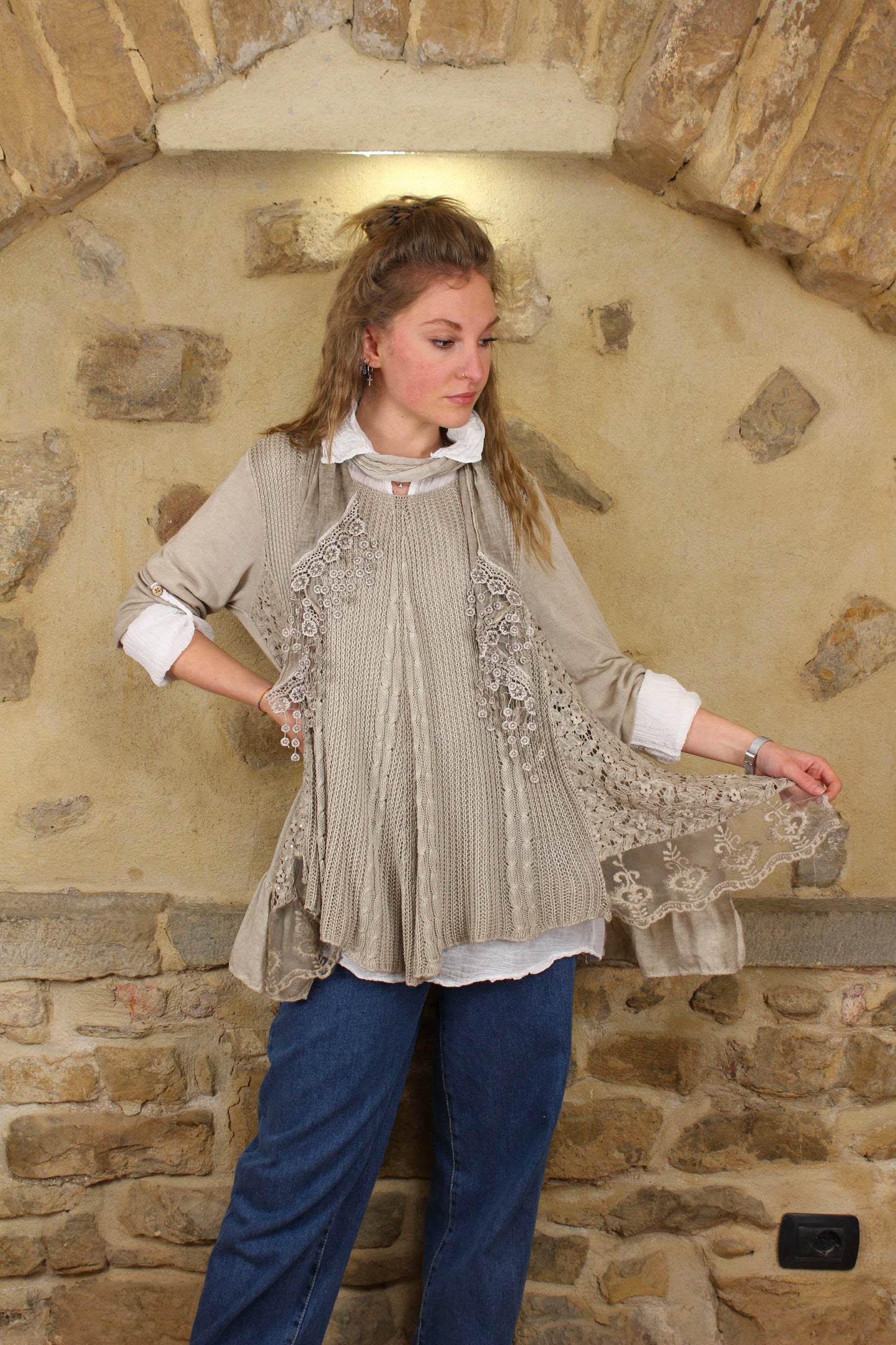 3-piece woven blouse