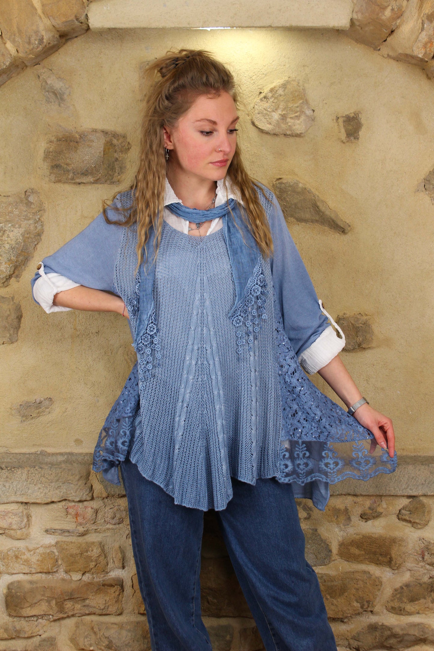 3-piece woven blouse