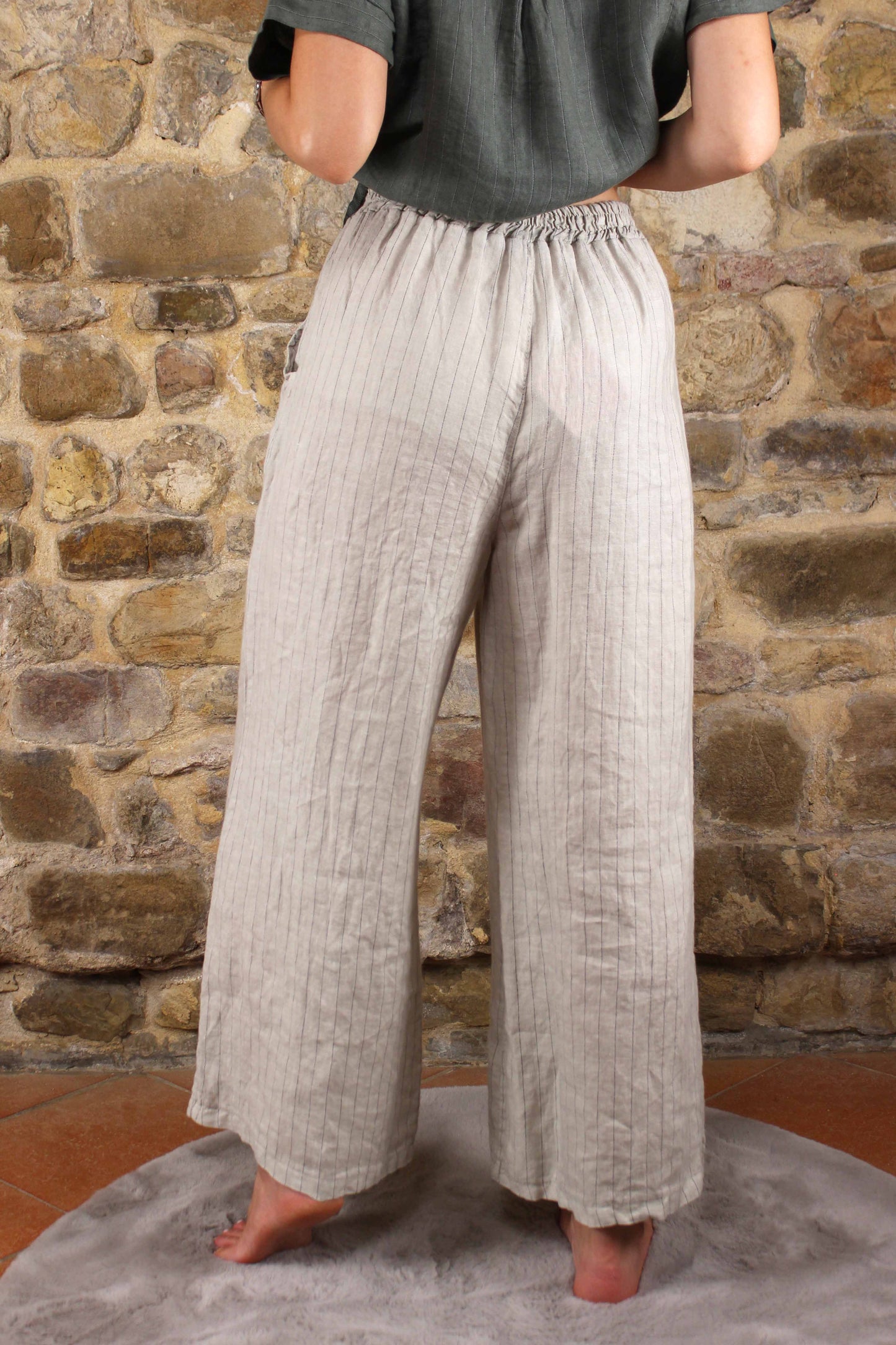 Pinstriped trousers