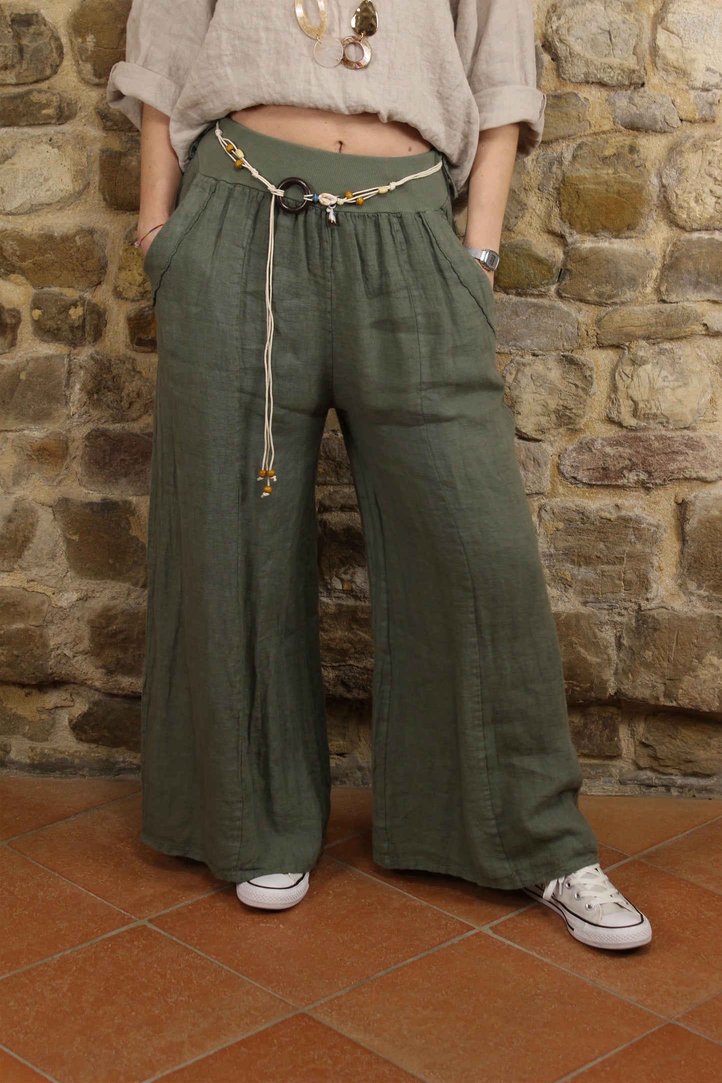 Pantalone gamba larga