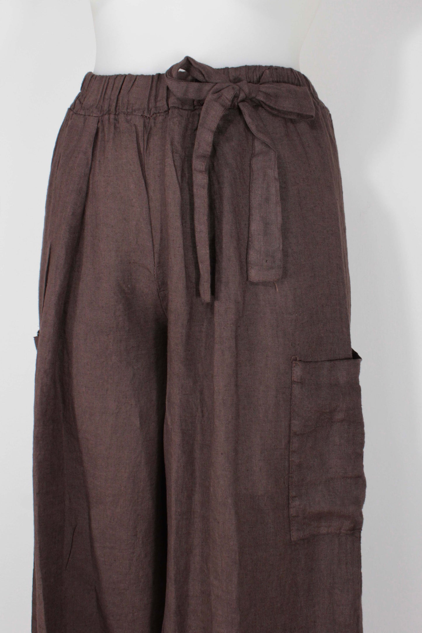 Pantalone cargo in lino