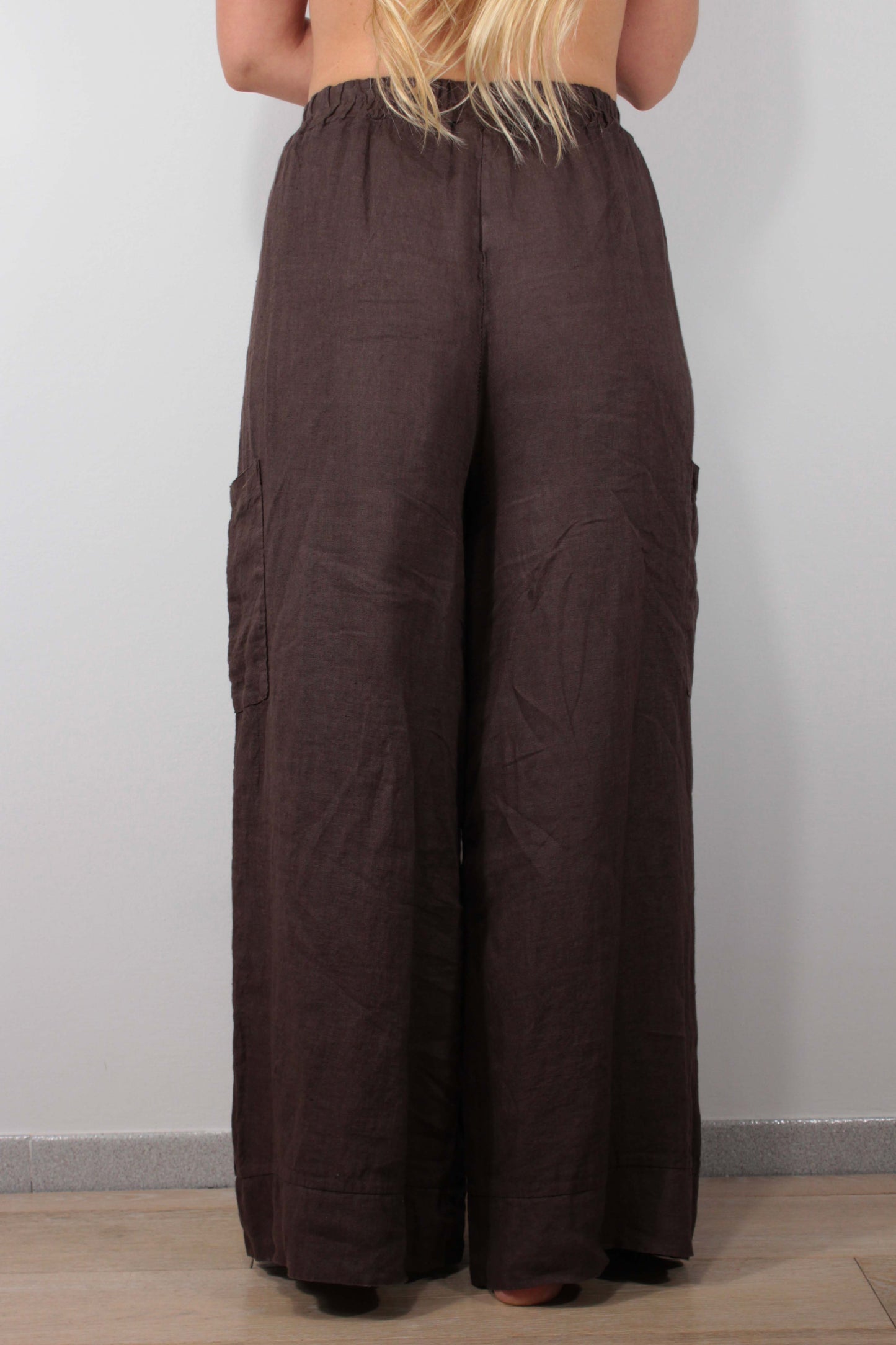 Pantalone cargo in lino